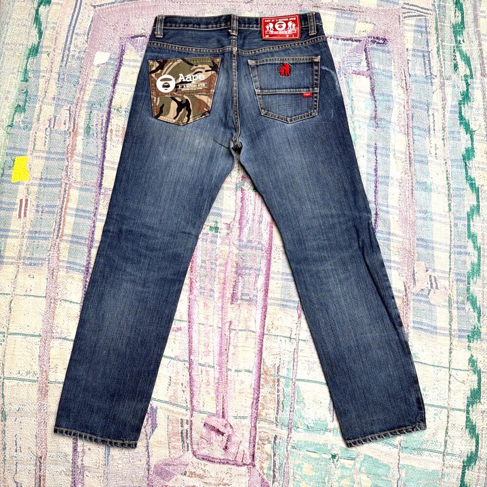 AAPE By A BATHING APE Jeans Size M W 32 x L 29 Red Selvedge